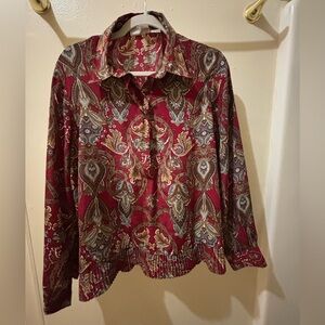 Alfred Dunner Paisley Print burgundy Blouse